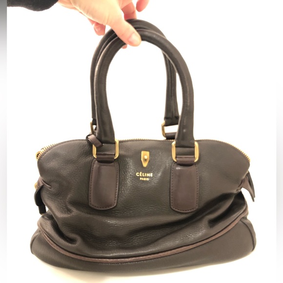 Celine brown leather medium size handbag - Picture 1 of 10